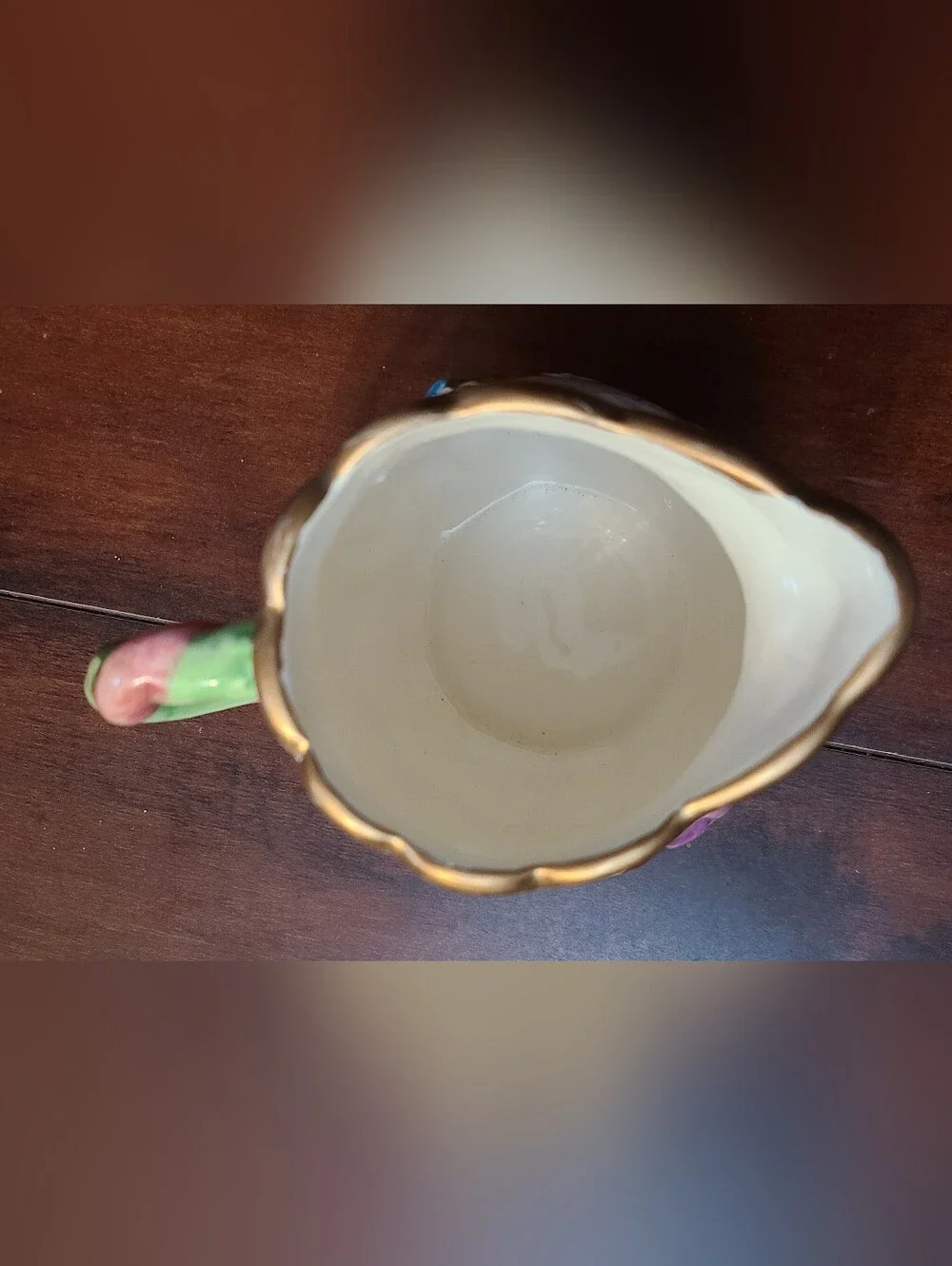 Vintage WMG Ceramic Floral Creamer Pitcher Spring Time Garden Raised Relief